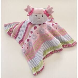 Elements Of Style Baby Essentials Pink Floral Fleece Lovey Doll Girl Ponytails